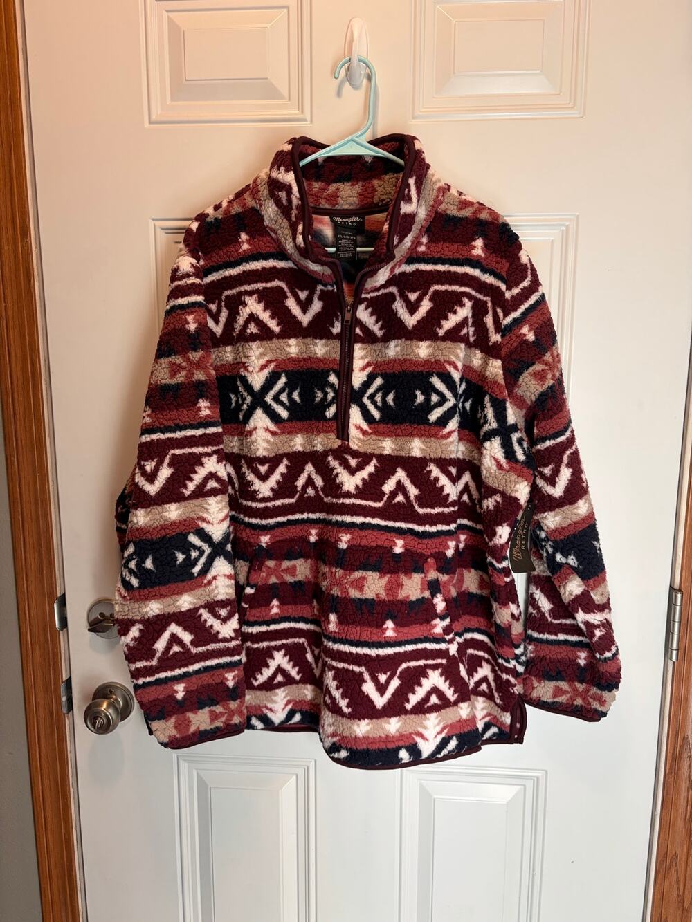 Wrangler Women's Retro Southwestern Quarter-Zip Sherpa Pullover NWT 3XL